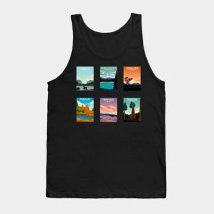 California National Parks Travel Poster Sticker Collection Tank Top